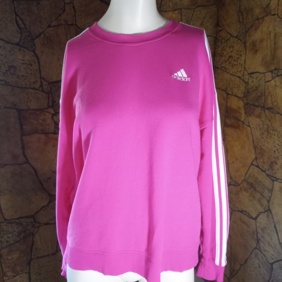 adidas Pink Crew Neck Sweater - Picture 1 of 4